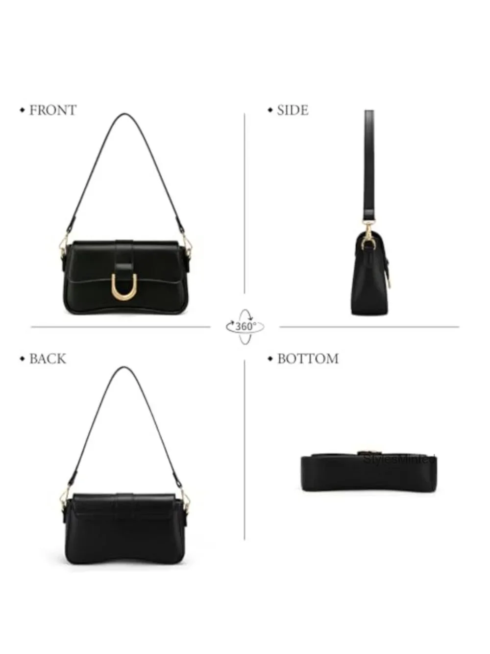 Small Vegan Leather Hobo Bag with Removable Strap, Cute Underarm Clutch